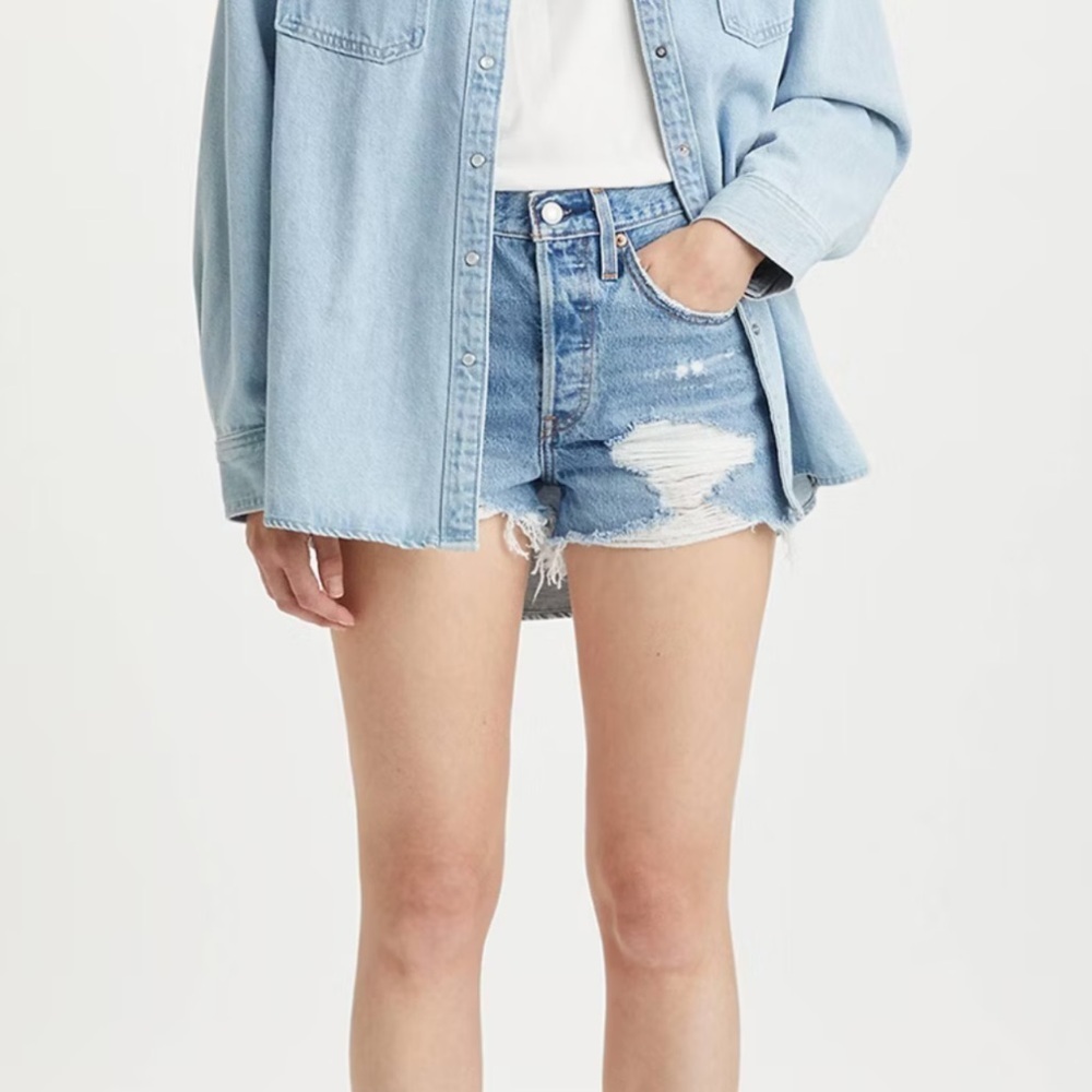 Levi’s 501 High Rise Distressed Jean Shorts